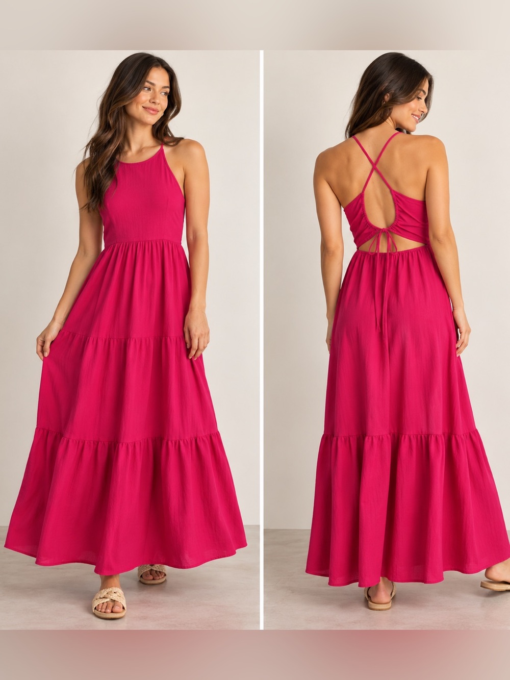 A New Day Open Back Tie Maxi Dress